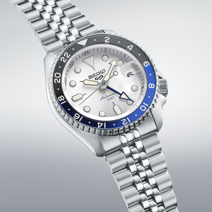 セイコー5 スポーツ SKX Sports Style GMTモデル SBSC017 メンズ 腕時計 自動巻 シルバーダイヤル 日本製