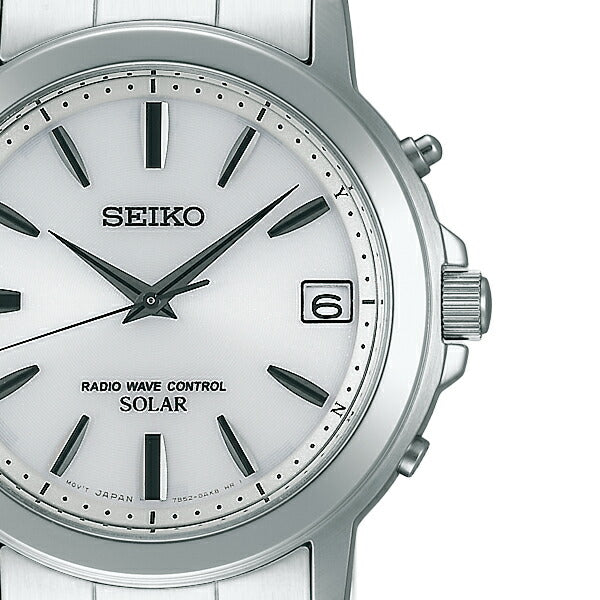 セイコー セレクション スピリット ペアモデル SBTM167 メンズ ソーラー電波 3針 デイト ホワイトダイヤル ステンレス