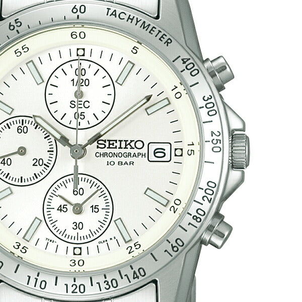 セイコー セレクション スピリット SBTQ039 メンズ 電池式 クオーツ クロノグラフ 縦目 ホワイトダイヤル