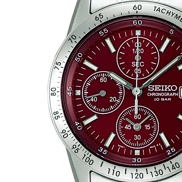セイコー セレクション スピリット SBTQ045 メンズ 電池式 クオーツ クロノグラフ 縦目 レッドダイヤル