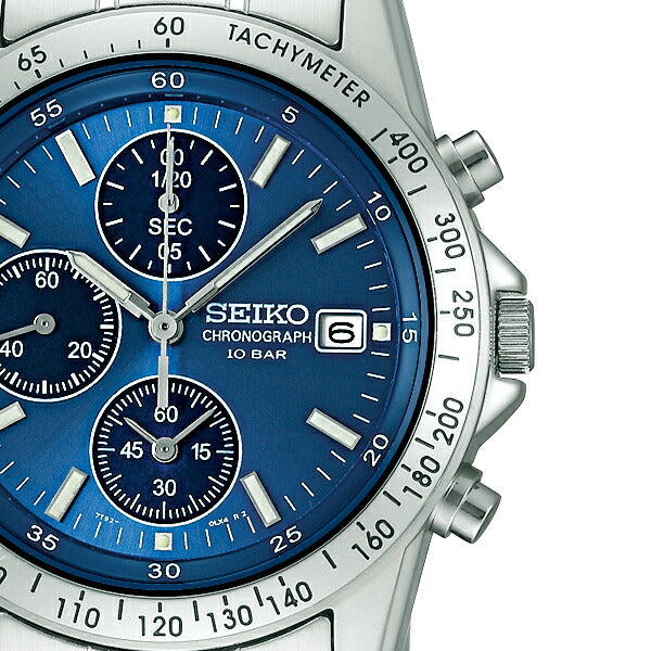 セイコー セレクション スピリット SBTQ071 メンズ 電池式 クオーツ クロノグラフ 縦目 ブルーダイヤル