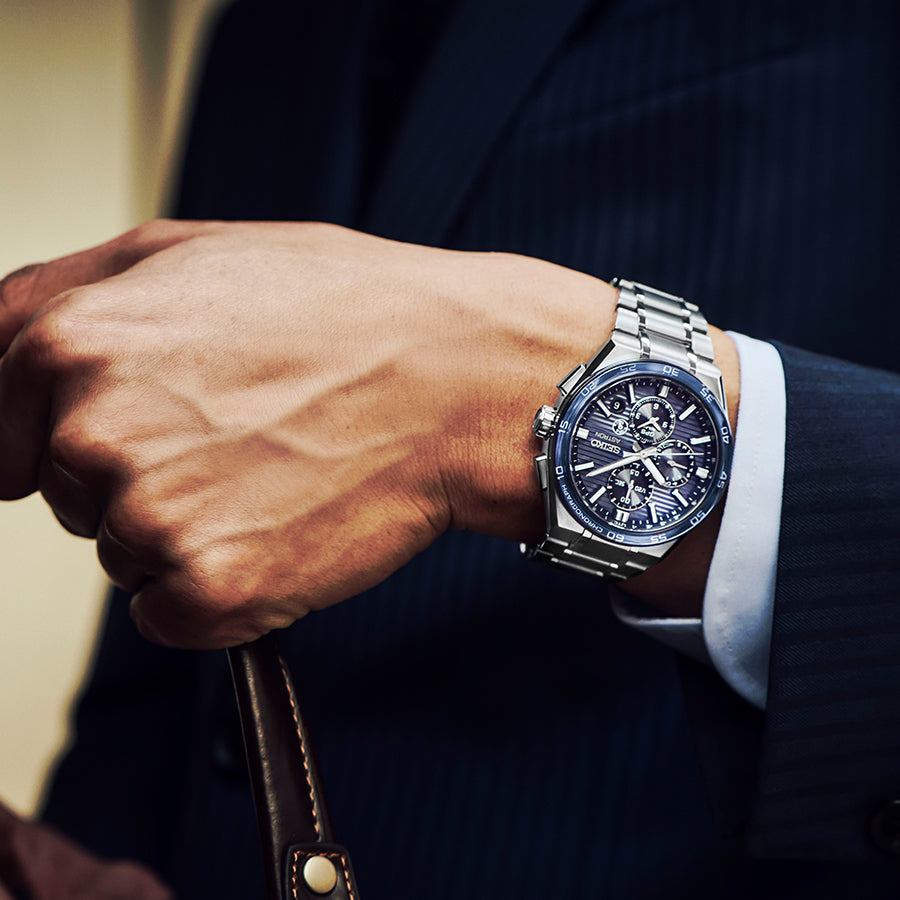 セイコー アストロン ネクスター 3rd デュアルタイム クロノグラフ ホリゾンタルダイヤル SBXC175 メンズ ソーラー GPS衛星電波 チタン ブルーグレー