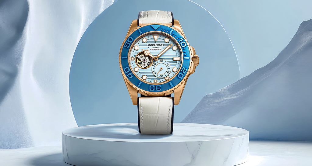 エンジェルクローバー シークルーズ オートマチック SCA44PIBU-WH メンズ 機械式 自動巻き オープンハート ブルーダイヤル 革ベルト