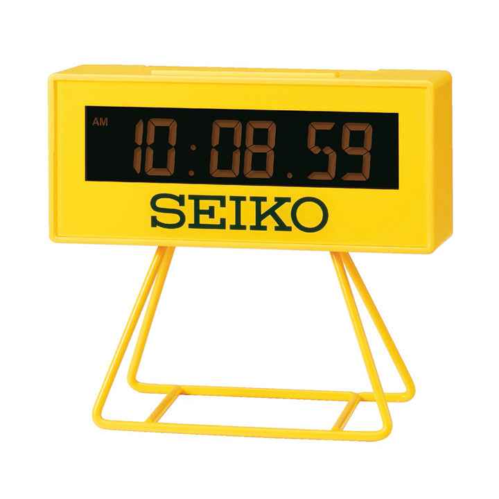 セイコー ミニスポーツタイマークロック SQ815Y クオーツ 電池式 デジタル 目覚まし時計 イエロー 反転液晶