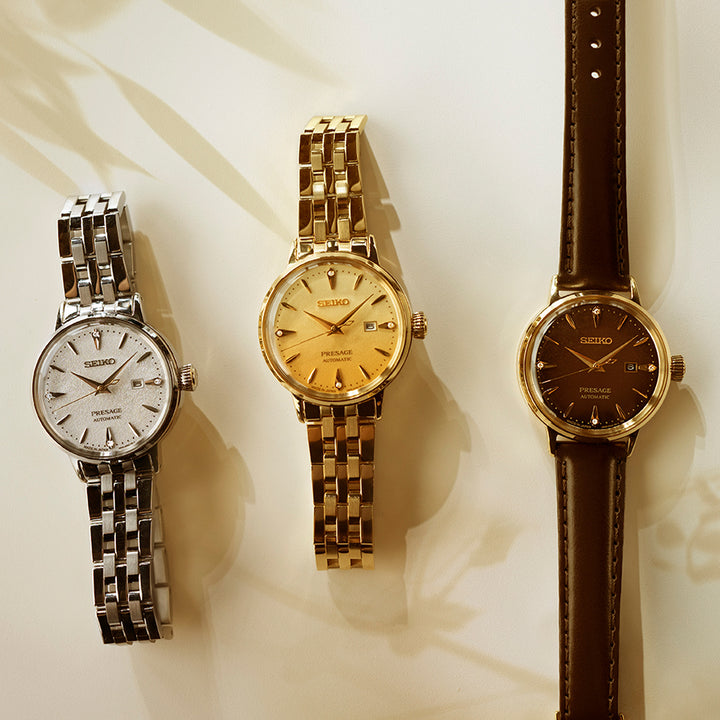 セイコー プレザージュ カクテルタイム ホットバタードラムカウ SRRW005 レディース メカニカル 自動巻き シルバー