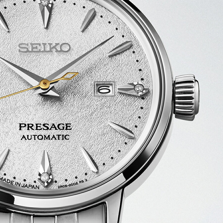 セイコー プレザージュ カクテルタイム ホットバタードラムカウ SRRW005 レディース メカニカル 自動巻き シルバー