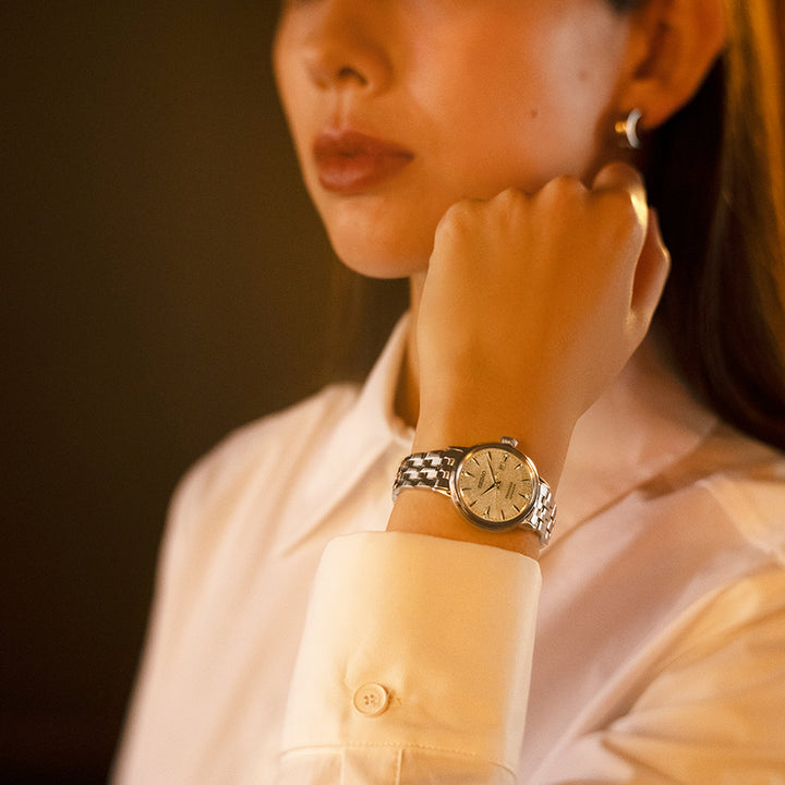 セイコー プレザージュ カクテルタイム ホットバタードラムカウ SRRW005 レディース メカニカル 自動巻き シルバー