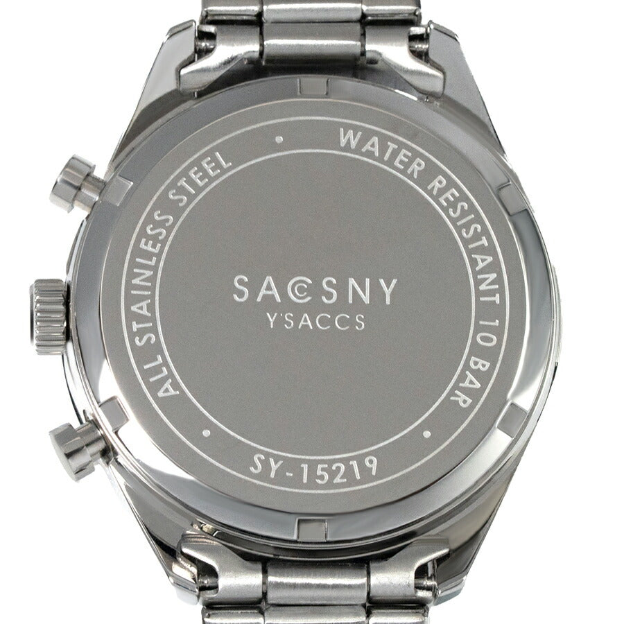 サクスニーイザック クオーツ クロノグラフ SY15219-BL1 メンズ 電池式 ブルーダイヤル メタルバンド