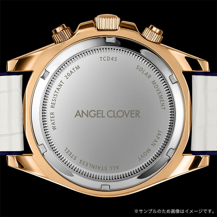 エンジェルクローバー タイムクラフトダイバー TCD45PBU-WH メンズ ソーラー クロノグラフ ブルーダイヤル 革ベルト