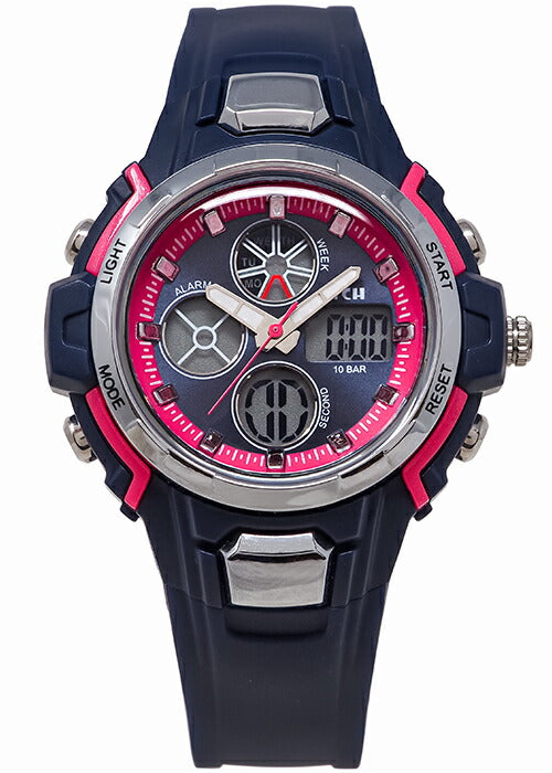 ザ・クロックハウス プチ キッズウォッチ TCHP1001-NVPK01 子供用 アナログ デジタル 防水 男の子 女の子 ネイビー 紺 ピンク