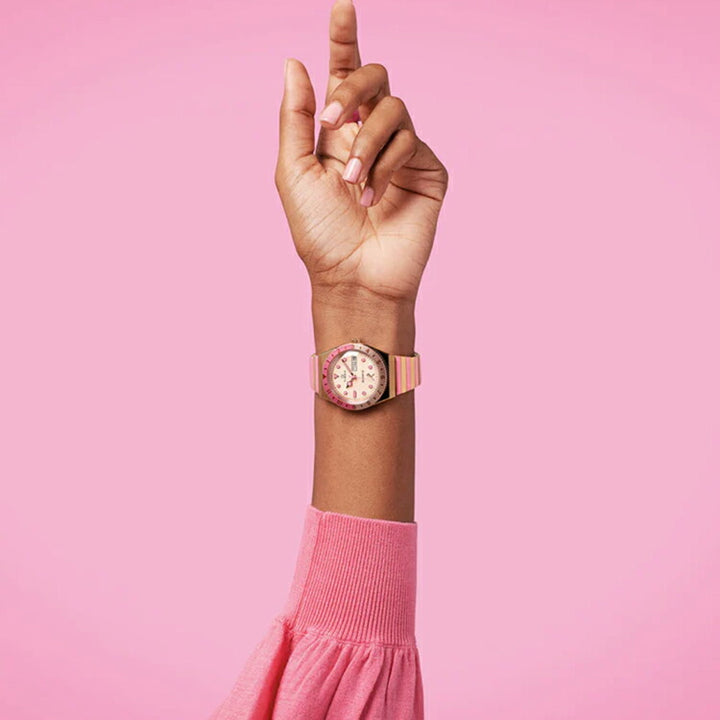 タイメックス Q TIMEX BCRF コラボレーションモデル TW2V52700 メンズ レディース 腕時計 電池式 クオーツ ピンク ゴールド