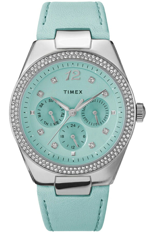 タイメックス シモーネ マルチファンクション アイスブルーコレクション TW2V80400 メンズ レディース 腕時計 電池式 クオーツ 革ベルト