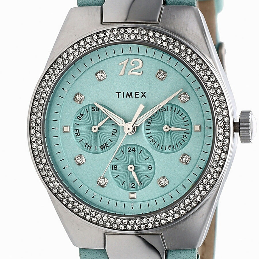 タイメックス シモーネ マルチファンクション アイスブルーコレクション TW2V80400 メンズ レディース 腕時計 電池式 クオーツ 革ベルト