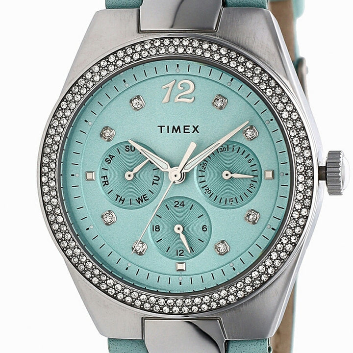 タイメックス シモーネ マルチファンクション アイスブルーコレクション TW2V80400 メンズ レディース 腕時計 電池式 クオーツ 革ベルト