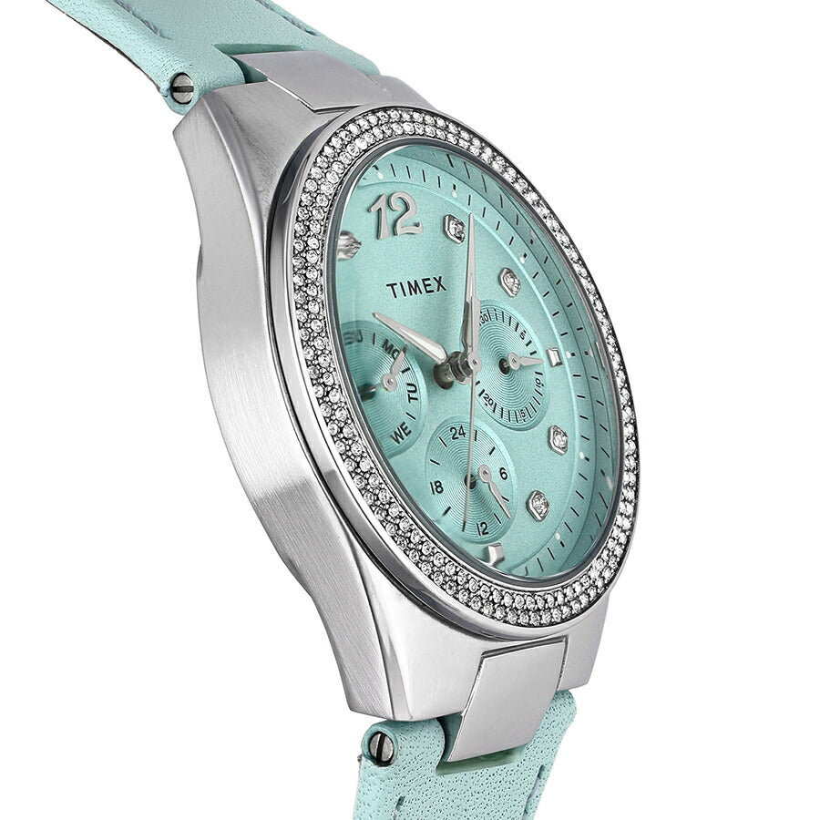 タイメックス シモーネ マルチファンクション アイスブルーコレクション TW2V80400 メンズ レディース 腕時計 電池式 クオーツ 革ベルト