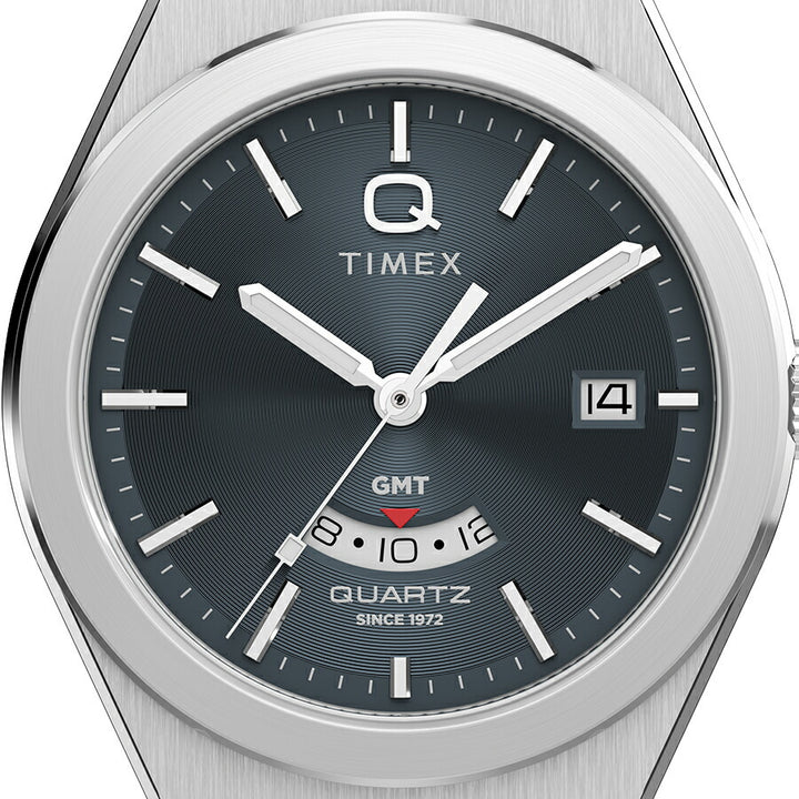 タイメックス Q TIMEX コンチネンタル GMT TW2Y12100 メンズ クオーツ 電池式 グレーダイヤル メタルバンド
