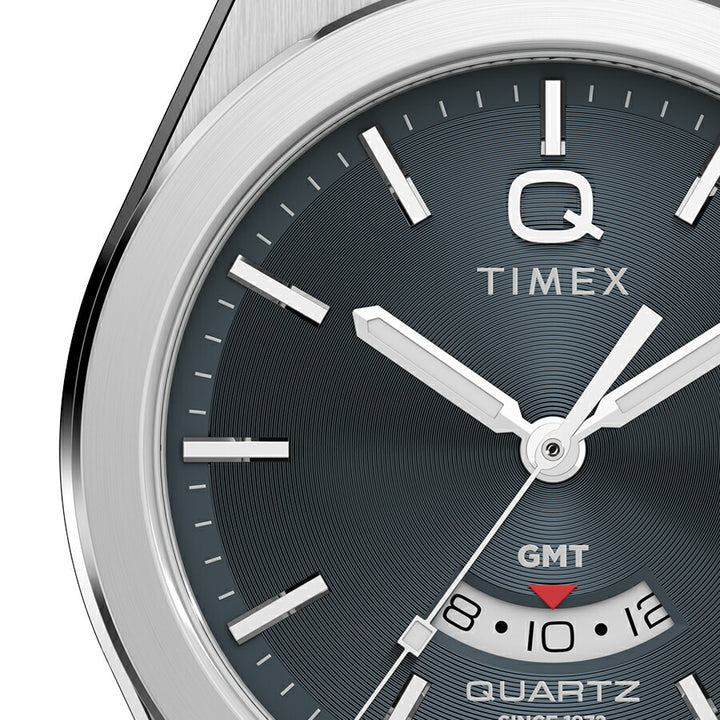 タイメックス Q TIMEX コンチネンタル GMT TW2Y12100 メンズ クオーツ 電池式 グレーダイヤル メタルバンド