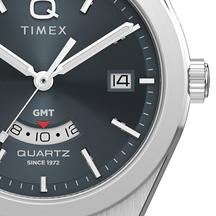 タイメックス Q TIMEX コンチネンタル GMT TW2Y12100 メンズ クオーツ 電池式 グレーダイヤル メタルバンド