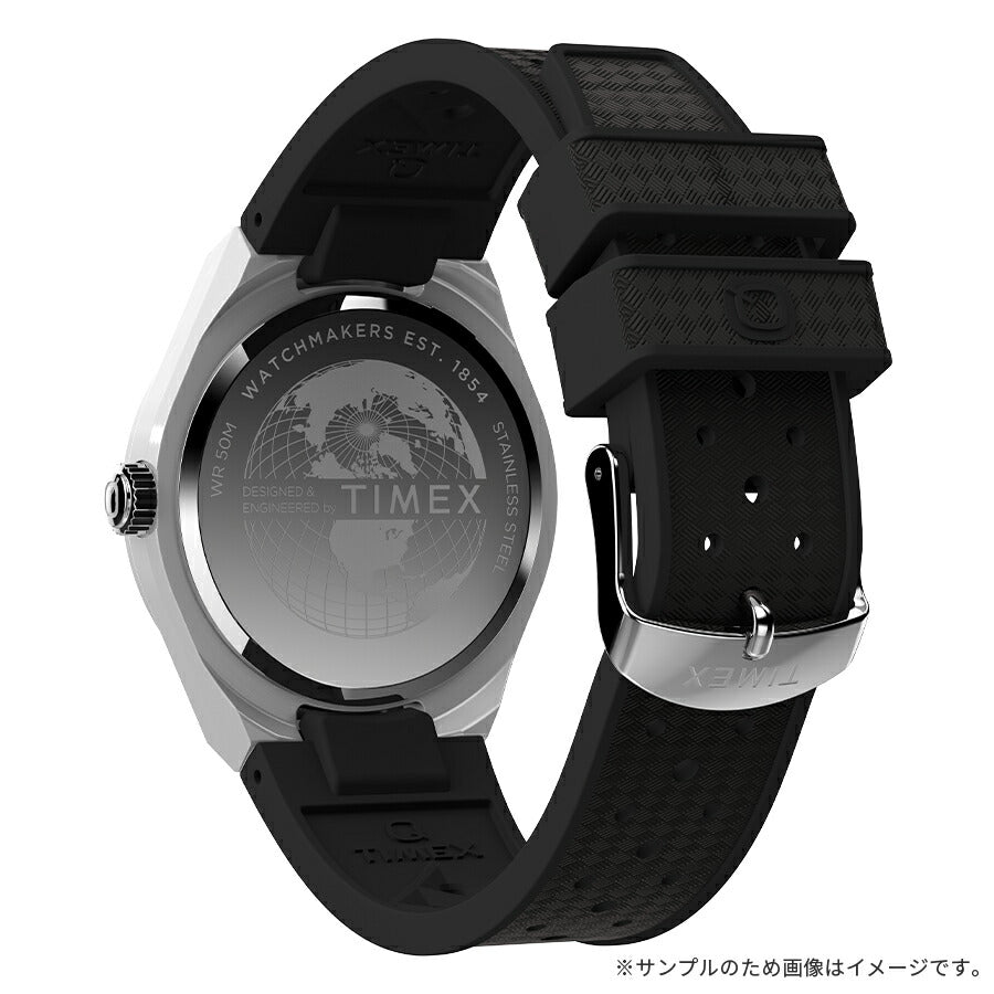 タイメックス Q TIMEX コンチネンタル GMT TW2Y12200 メンズ クオーツ 電池式 シルバーダイヤル ラバーストラップ