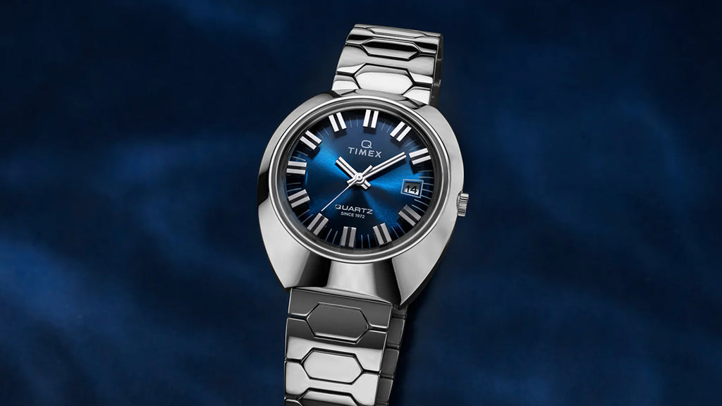 タイメックス Q TIMEX 1972 タイムマシン 復刻モデル TW2Y33100 メンズ クオーツ 電池式 ブルーダイヤル シルバー メタルバンド