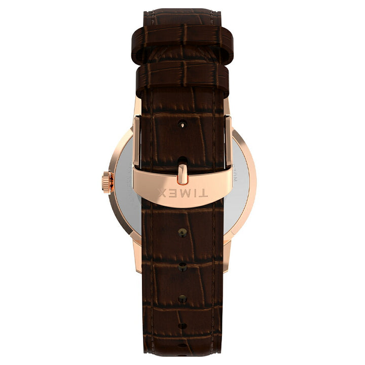 タイメックス Marlin マーリン 34mm TW2Y37700 メンズ レディース クオーツ 電池式 3針 シルバーダイヤル ブラウン 革ベルト