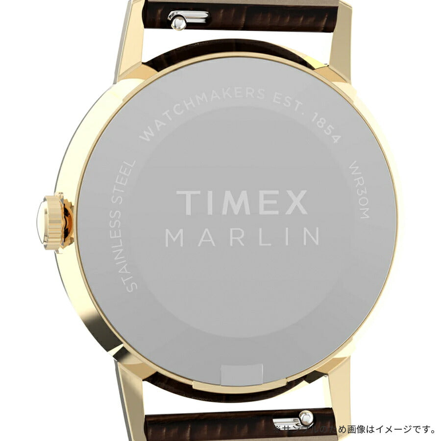 タイメックス Marlin マーリン 34mm TW2Y37800 メンズ レディース クオーツ 電池式 3針 グリーンダイヤル ブラウン 革ベルト
