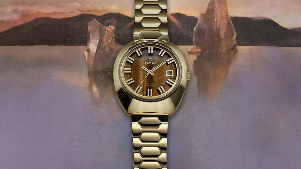 タイメックス Q TIMEX 1972 タイムマシン 復刻モデル TW2Y45200 メンズ クオーツ 電池式 タイガーアイダイヤル ゴールド メタルバンド