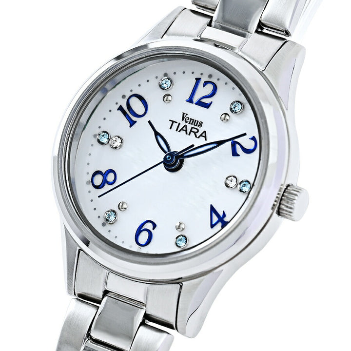 ヴィーナスティアラ 3針モデル VT102-WH2 レディース クオーツ 電池式 白蝶貝ダイヤル メタルバンド