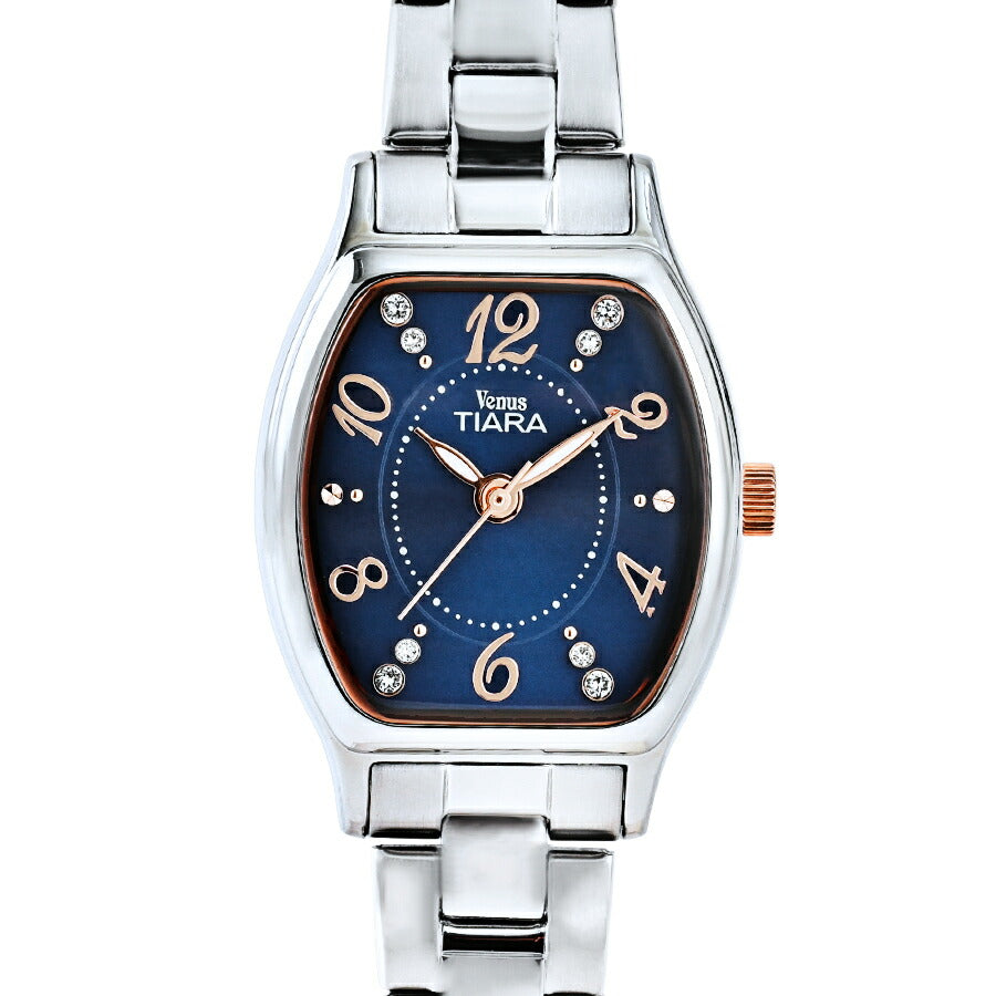 ヴィーナスティアラ 3針モデル VT104-BL レディース クオーツ 電池式 トノー ブルー白蝶貝ダイヤル メタルバンド
