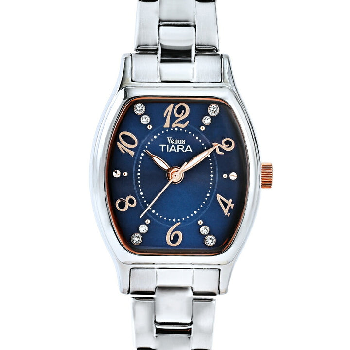 ヴィーナスティアラ 3針モデル VT104-BL レディース クオーツ 電池式 トノー ブルー白蝶貝ダイヤル メタルバンド