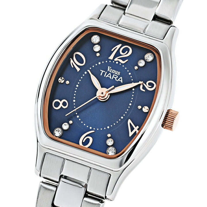 ヴィーナスティアラ 3針モデル VT104-BL レディース クオーツ 電池式 トノー ブルー白蝶貝ダイヤル メタルバンド