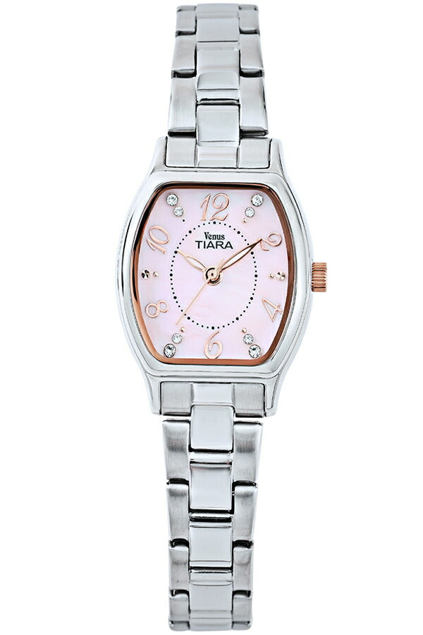 ヴィーナスティアラ 3針モデル VT104-PK レディース クオーツ 電池式 トノー ピンク白蝶貝ダイヤル メタルバンド