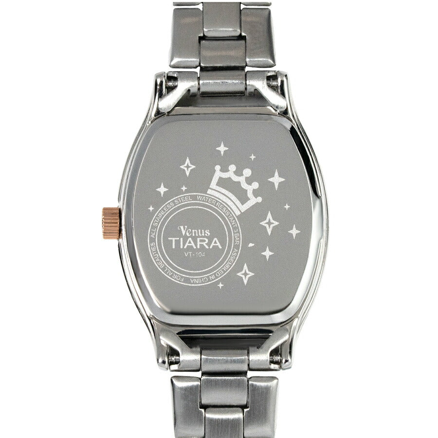 ヴィーナスティアラ 3針モデル VT104-PK レディース クオーツ 電池式 トノー ピンク白蝶貝ダイヤル メタルバンド
