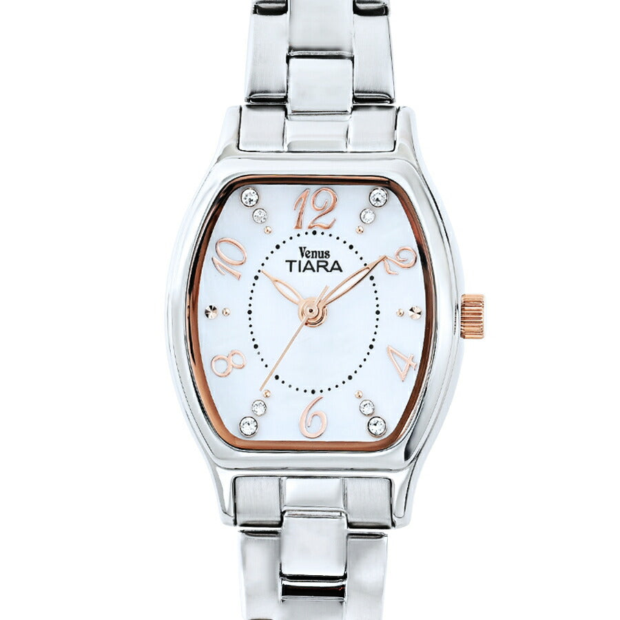 ヴィーナスティアラ 3針モデル VT104-WH1 レディース クオーツ 電池式 トノー 白蝶貝ダイヤル メタルバンド