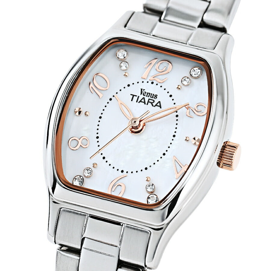 ヴィーナスティアラ 3針モデル VT104-WH1 レディース クオーツ 電池式 トノー 白蝶貝ダイヤル メタルバンド
