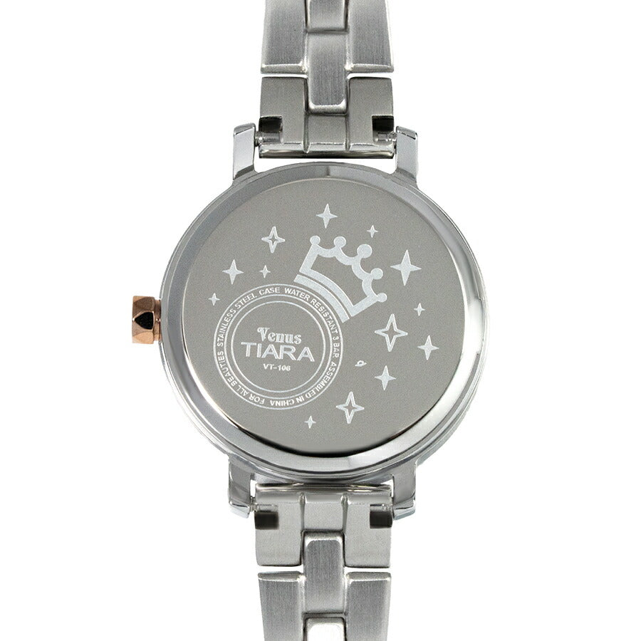 ヴィーナスティアラ 3針モデル VT106-PK レディース クオーツ 電池式 ピンク 白蝶貝ダイヤル メタルバンド