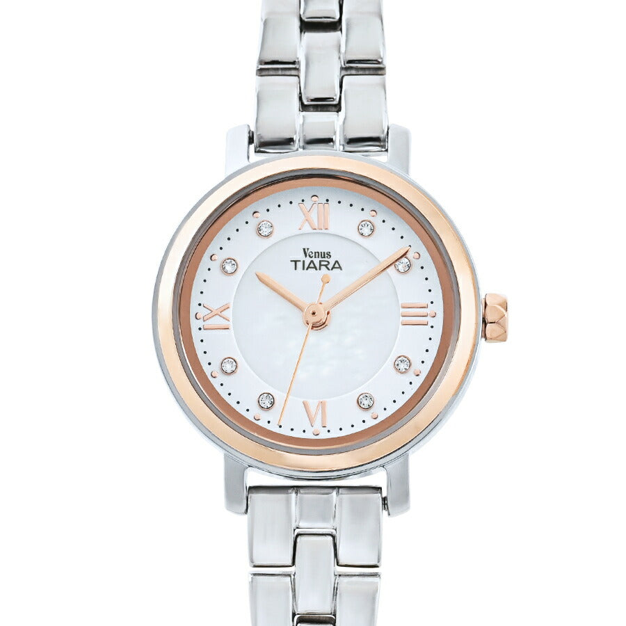 ヴィーナスティアラ 3針モデル VT106-WH1 レディース クオーツ 電池式 白蝶貝ダイヤル メタルバンド