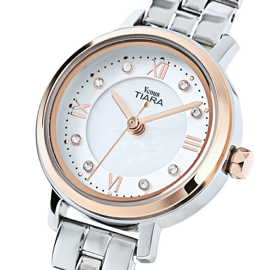 ヴィーナスティアラ 3針モデル VT106-WH1 レディース クオーツ 電池式 白蝶貝ダイヤル メタルバンド