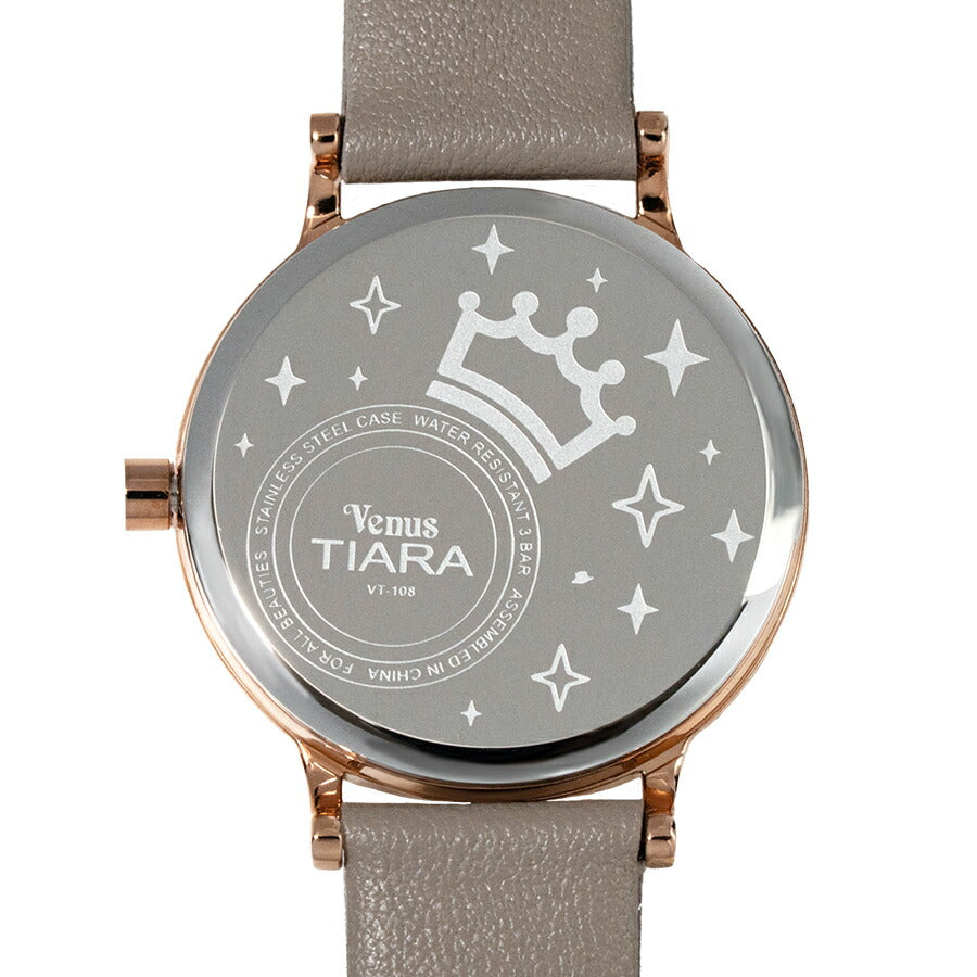 ヴィーナスティアラ スモールセコンド VT108-BK レディース クオーツ 電池式 ブラック白蝶貝ダイヤル 革ベルト