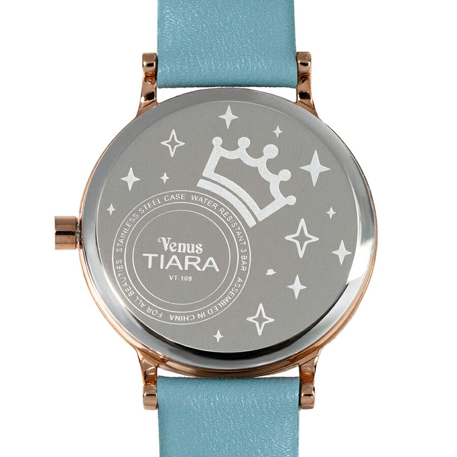 ヴィーナスティアラ スモールセコンド VT108-LB レディース クオーツ 電池式 ライトブルー白蝶貝ダイヤル 革ベルト