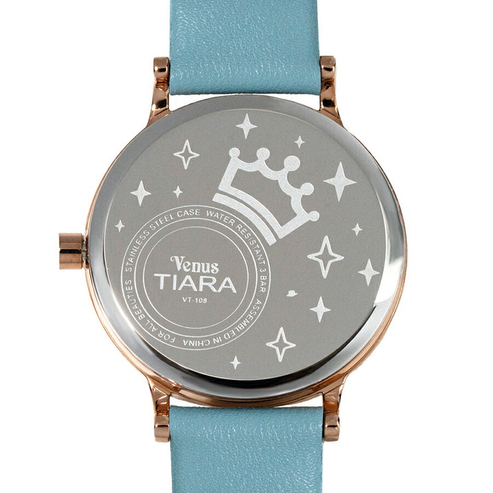 ヴィーナスティアラ スモールセコンド VT108-LB レディース クオーツ 電池式 ライトブルー白蝶貝ダイヤル 革ベルト