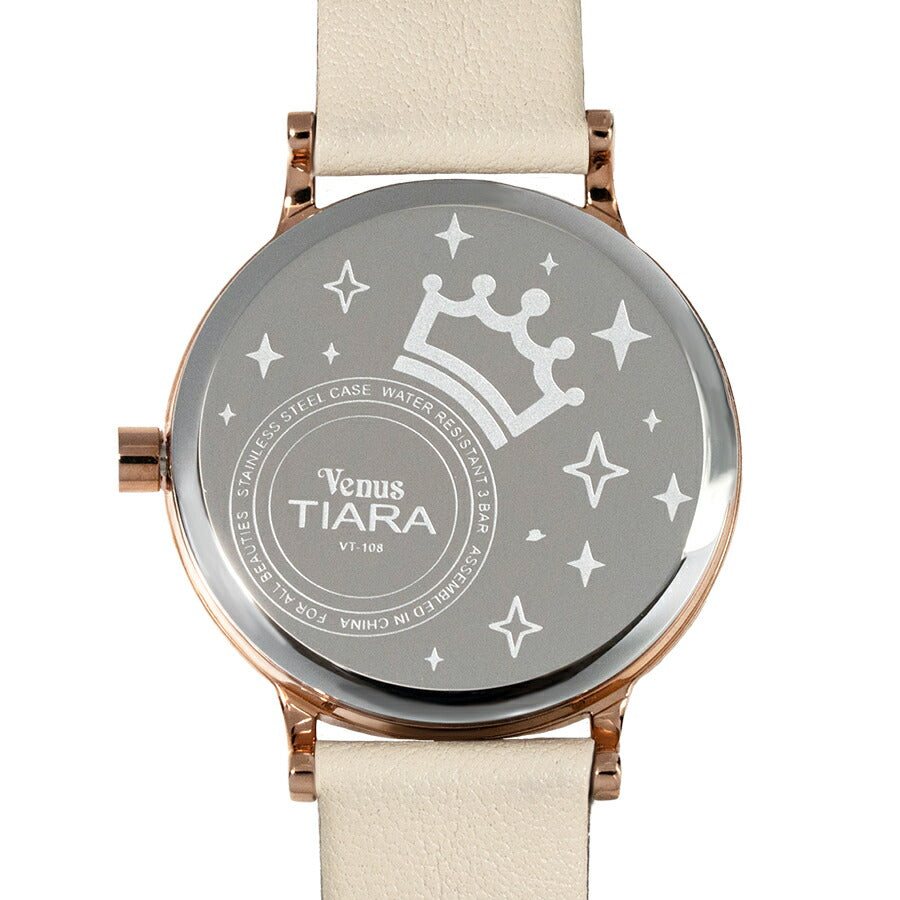 ヴィーナスティアラ スモールセコンド VT108-WH レディース クオーツ 電池式 ホワイト白蝶貝ダイヤル 革ベルト