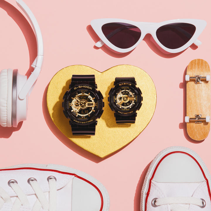 BABY-G ベビージー BA-110シリーズ G-SHOCKデザインインスパイア BA-110X-1AJF レディース 腕時計 電池式 アナログ デジタル ブラック ゴールド 国内正規品 カシオ