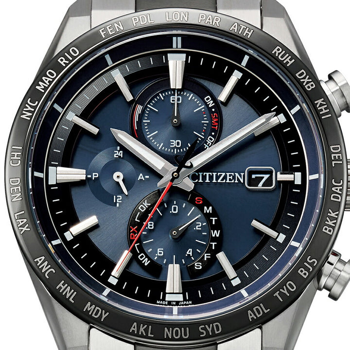 シチズン アテッサ ACT Line アクトライン AT8186-51L メンズ 腕時計 ソーラー 電波 クロノグラフ ブルー