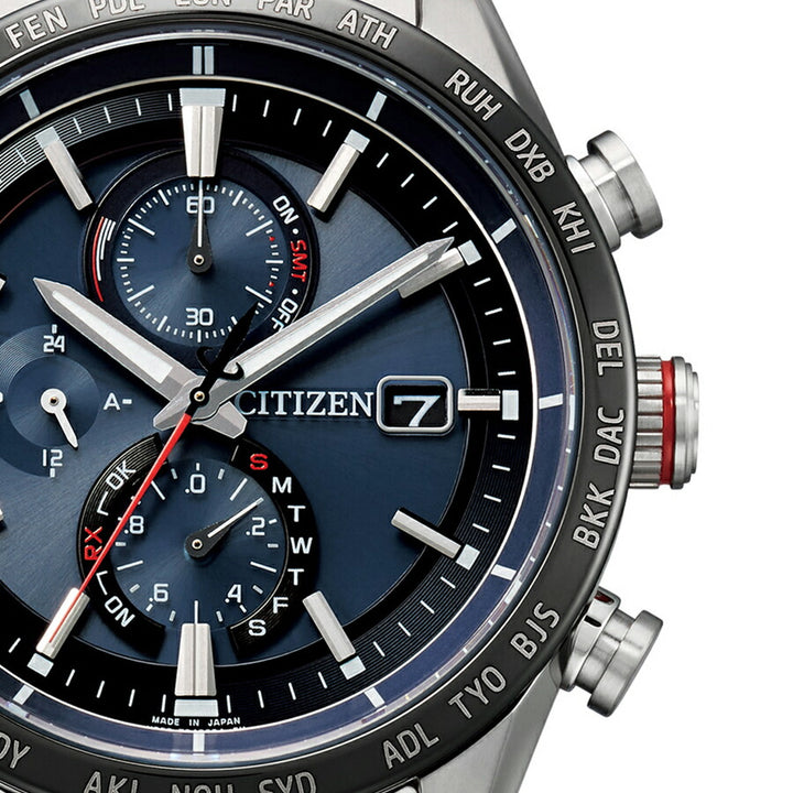 シチズン アテッサ ACT Line アクトライン AT8186-51L メンズ 腕時計 ソーラー 電波 クロノグラフ ブルー