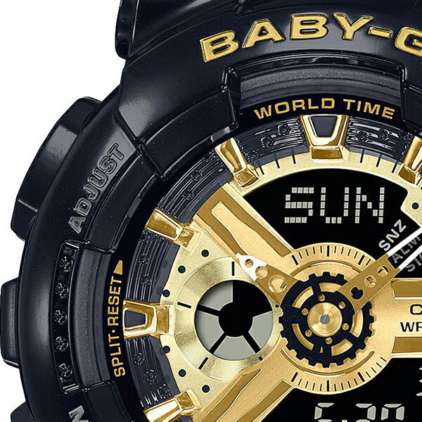 BABY-G ベビージー BA-110シリーズ G-SHOCKデザインインスパイア BA-110X-1AJF レディース 腕時計 電池式 アナログ デジタル ブラック ゴールド 国内正規品 カシオ