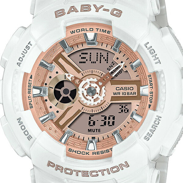 BABY-G ベビージー BA-110シリーズ G-SHOCKデザインインスパイア BA-110X-7A1JF レディース 腕時計 電池式 アナログ デジタル ホワイト 国内正規品 カシオ