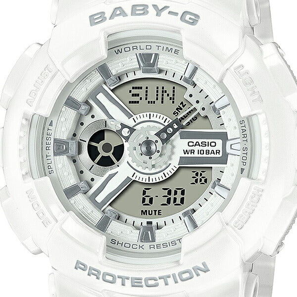 BABY-G ベビージー BA-110シリーズ G-SHOCKデザインインスパイア BA-110X-7A3JF レディース 腕時計 電池式 アナログ デジタル ホワイト 国内正規品 カシオ