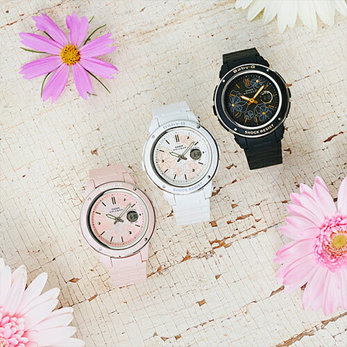 BABY-G ベビージー BGA-150FL-1AJF カシオ レディース 腕時計 アナデジ ブラック ウレタン デジアナ Floral Dial 国内正規品
