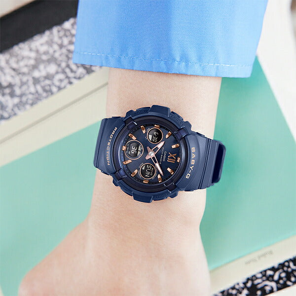 BABY-G BGA-2800シリーズ BGA-2800-2AJF レディース 腕時計 電波ソーラー アナデジ 樹脂バンド ネイビー 国内正規品 カシオ